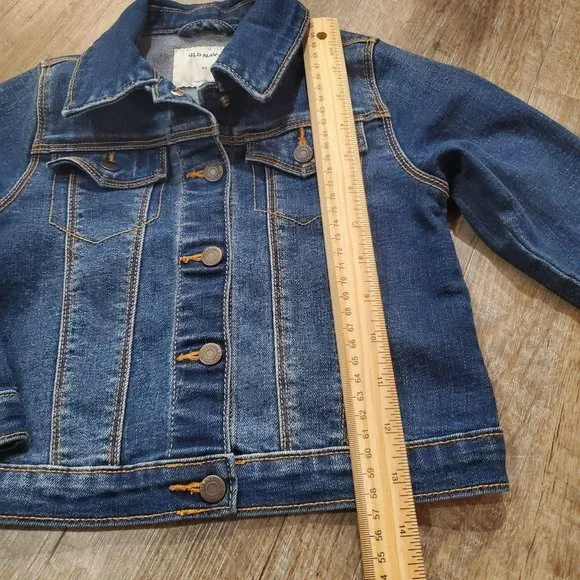 OLD NAVY 4T GIRLS JEAN JACKET BUTTON CLOSURE NEVER WORN NO TAGS BLUE - Picture 5 of 6